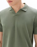 Celio Piqué Regular Fit Shark Collar Polo - Green