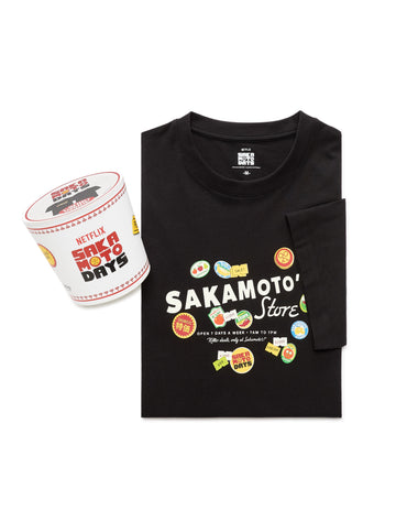 Celio Sakamoto Days - Cup noodles and black t-shirt - Black