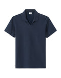 Celio Regular Fit Cuban Collar Cotton Blend Polo - Navy