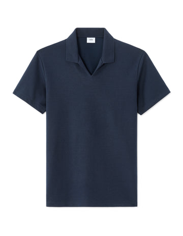 Celio Regular Fit Cuban Collar Cotton Blend Polo - Navy