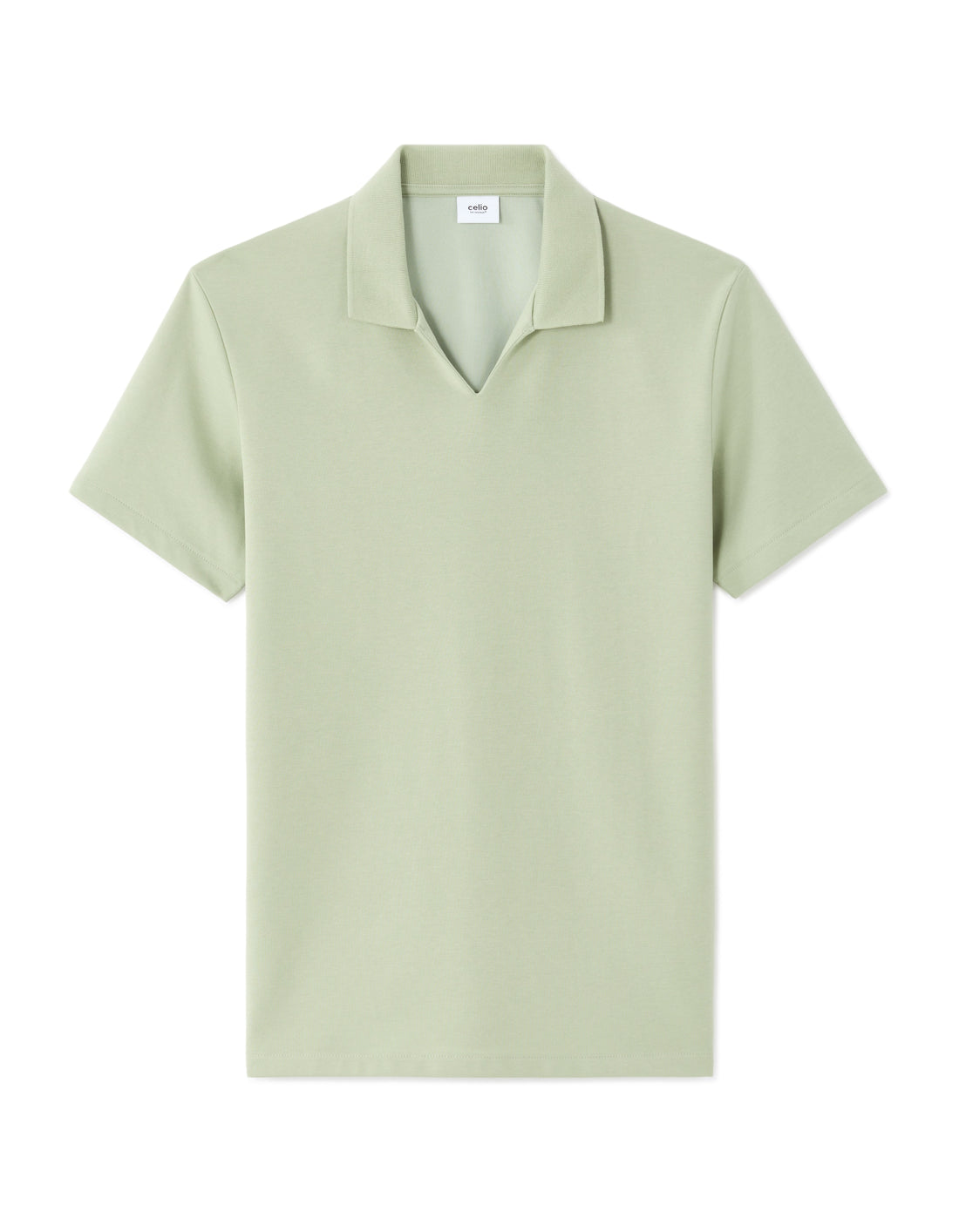 Celio Regular Fit Cuban Collar Cotton Blend Polo - Green