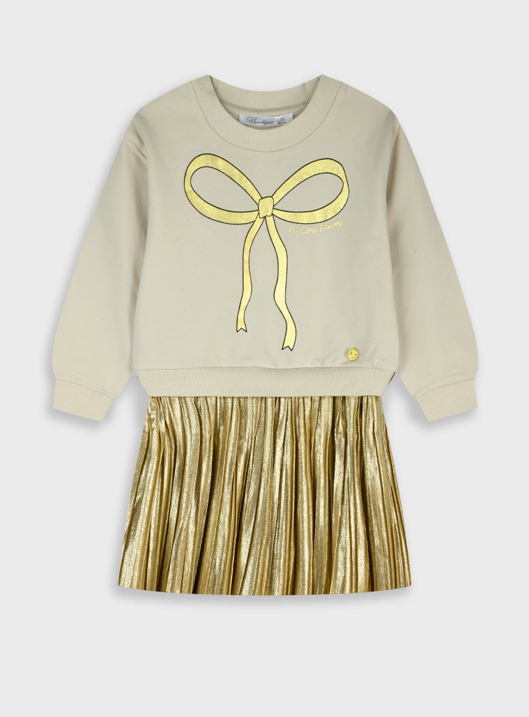 Cotton Girl Dress - Gold