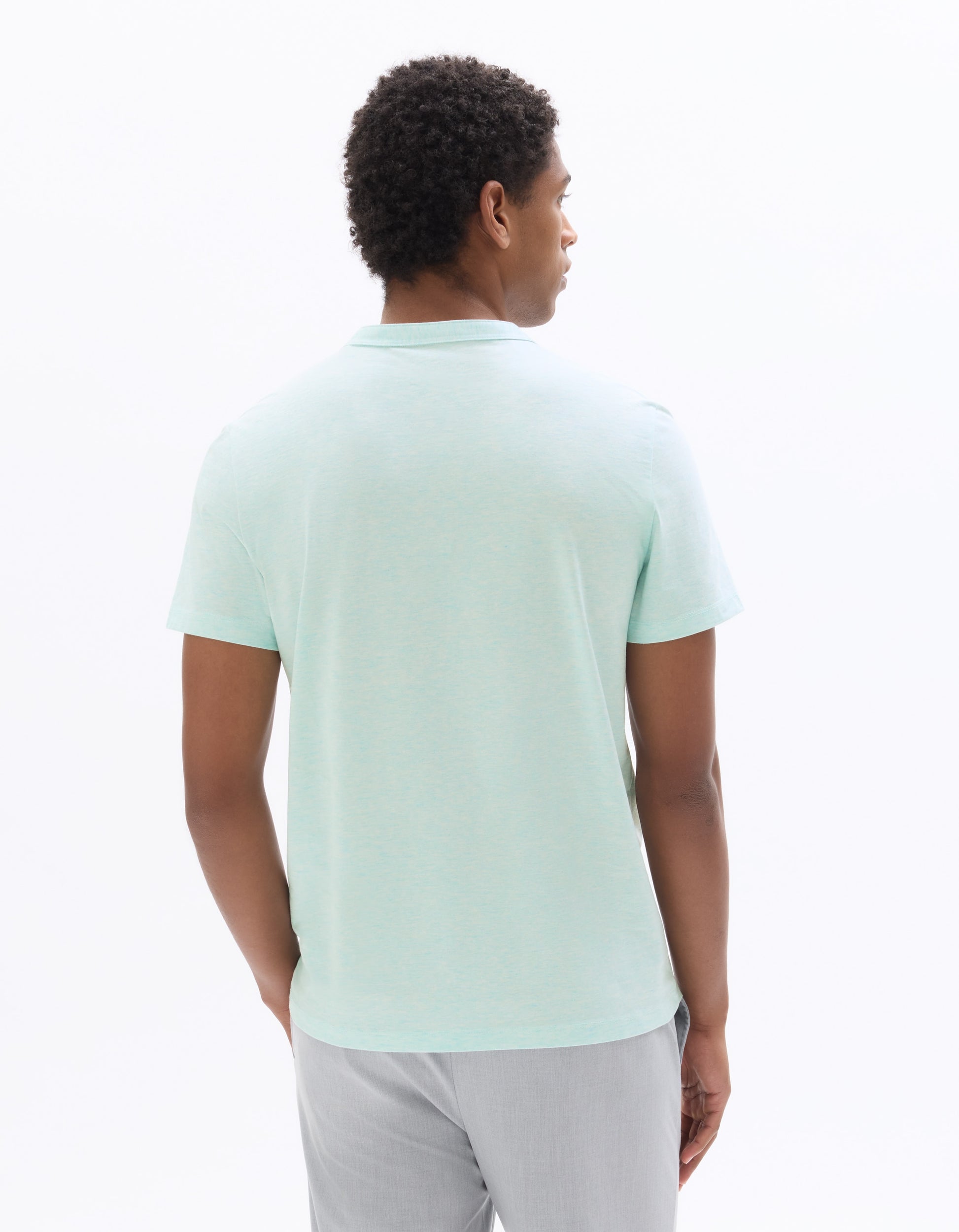 Celio Regular Fit Cotton Blend Henley T-shirt - Green