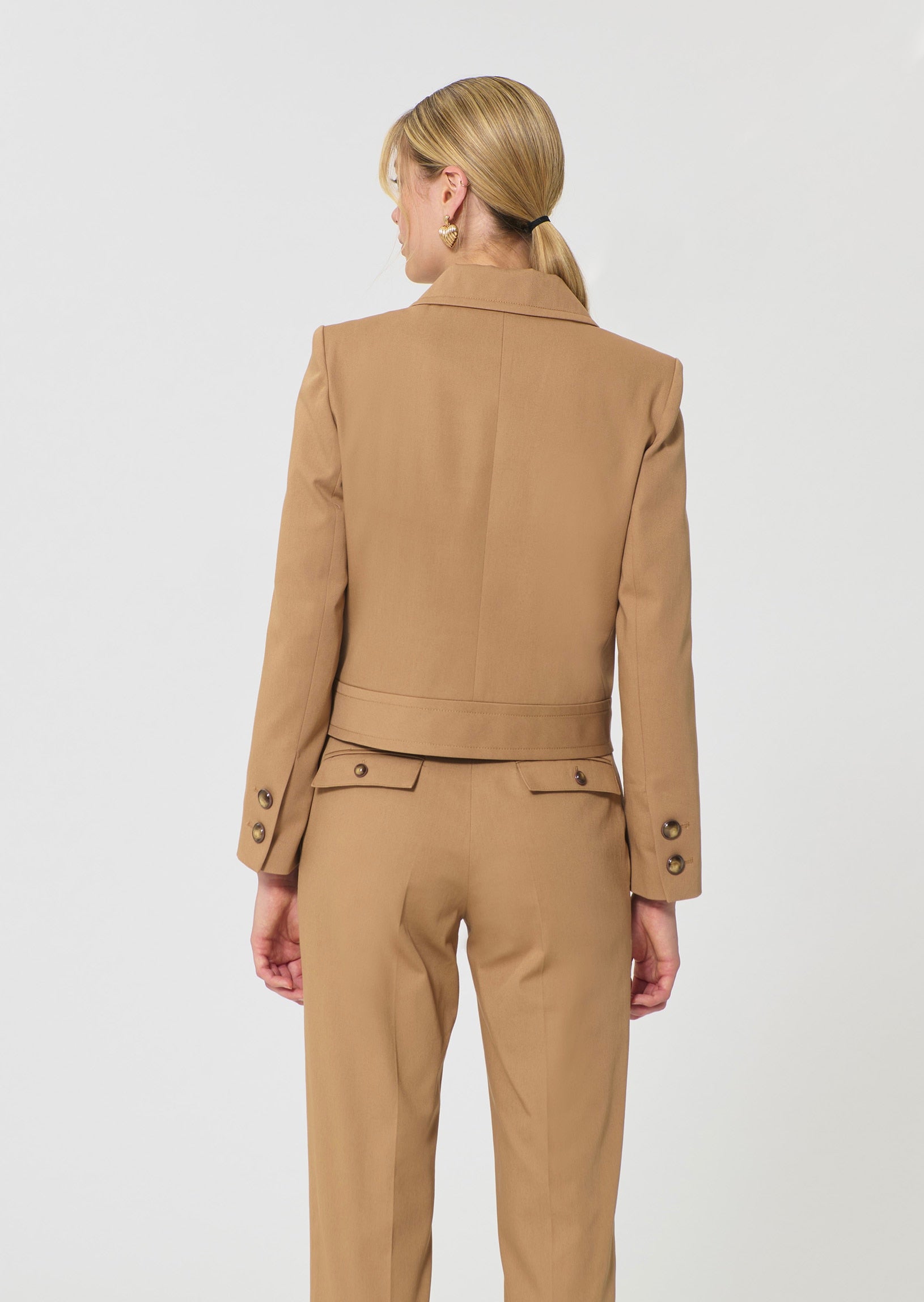 jacket in beige cotton garbardine