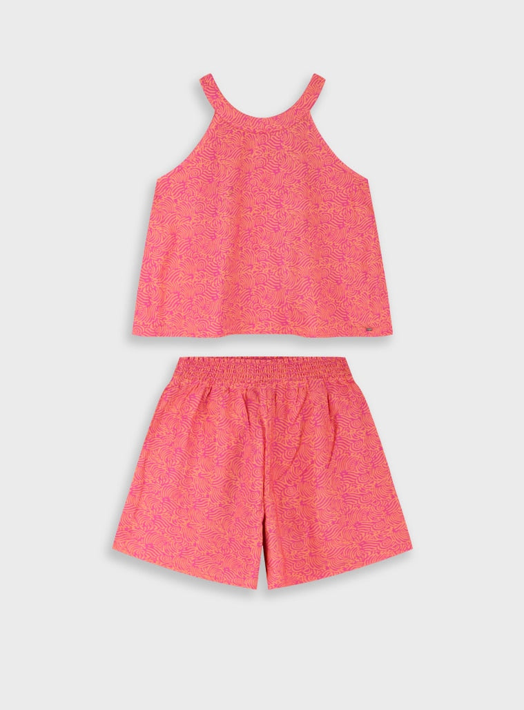 Pink Set(Blouse,Shorts) for Girls