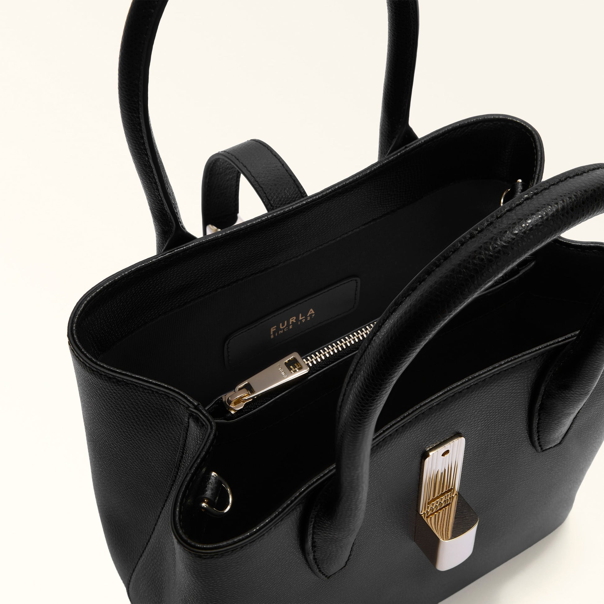 Furla Goccia S Tote Base 22 in Black - Bags 