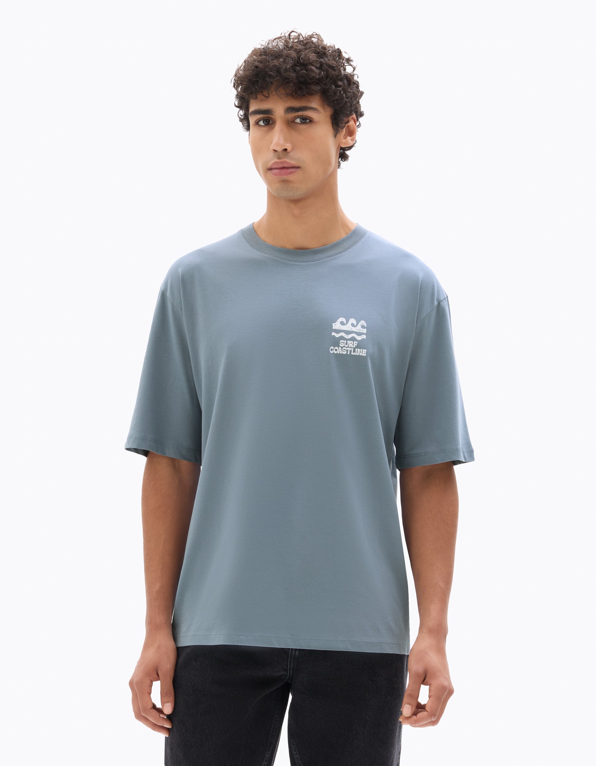 Grey Blue Short Sleeves Tshirt - Celio Lebanon