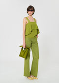 top in yellow fluid crepe