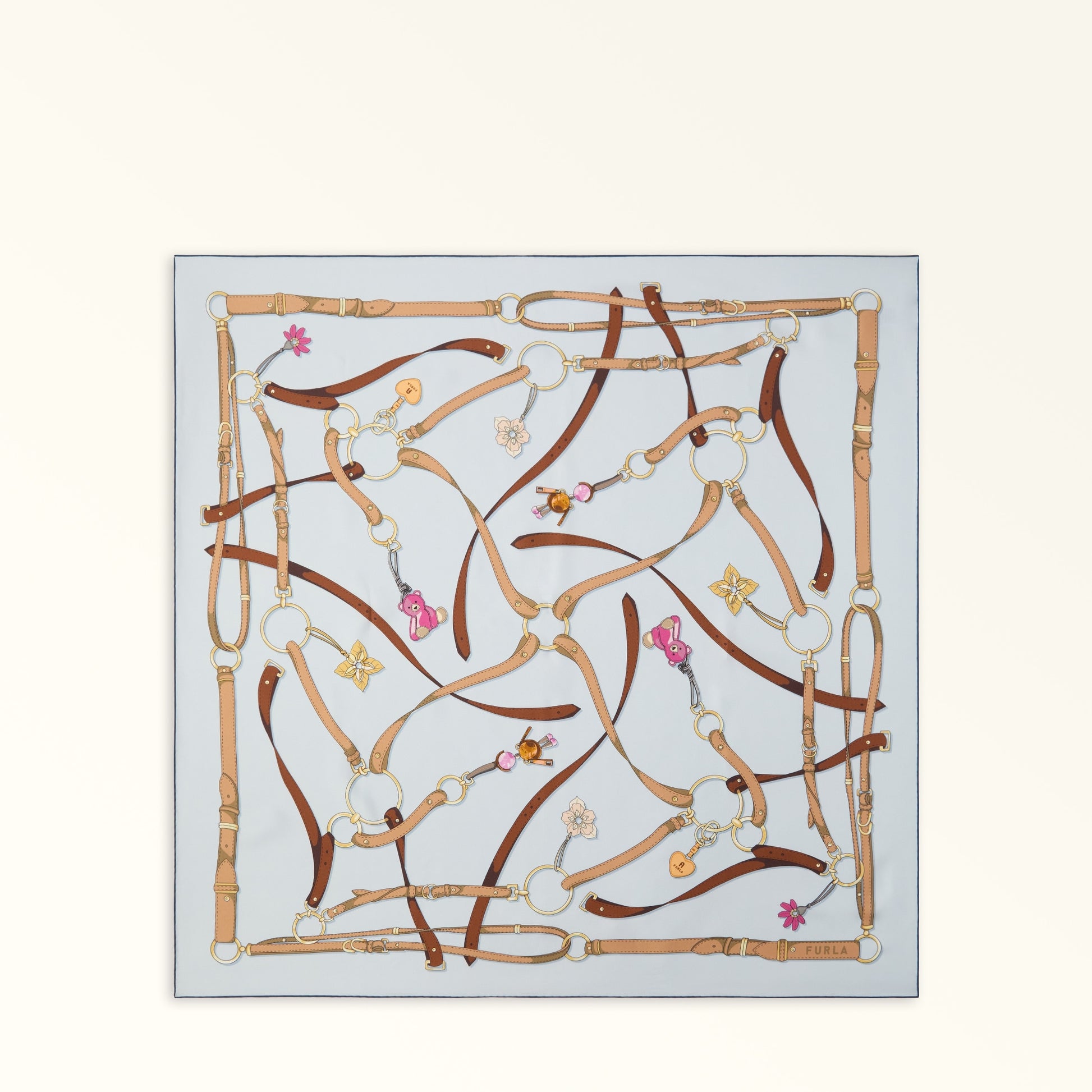 Furla Tortona Carre' 90X90 in Grey - Scarves 