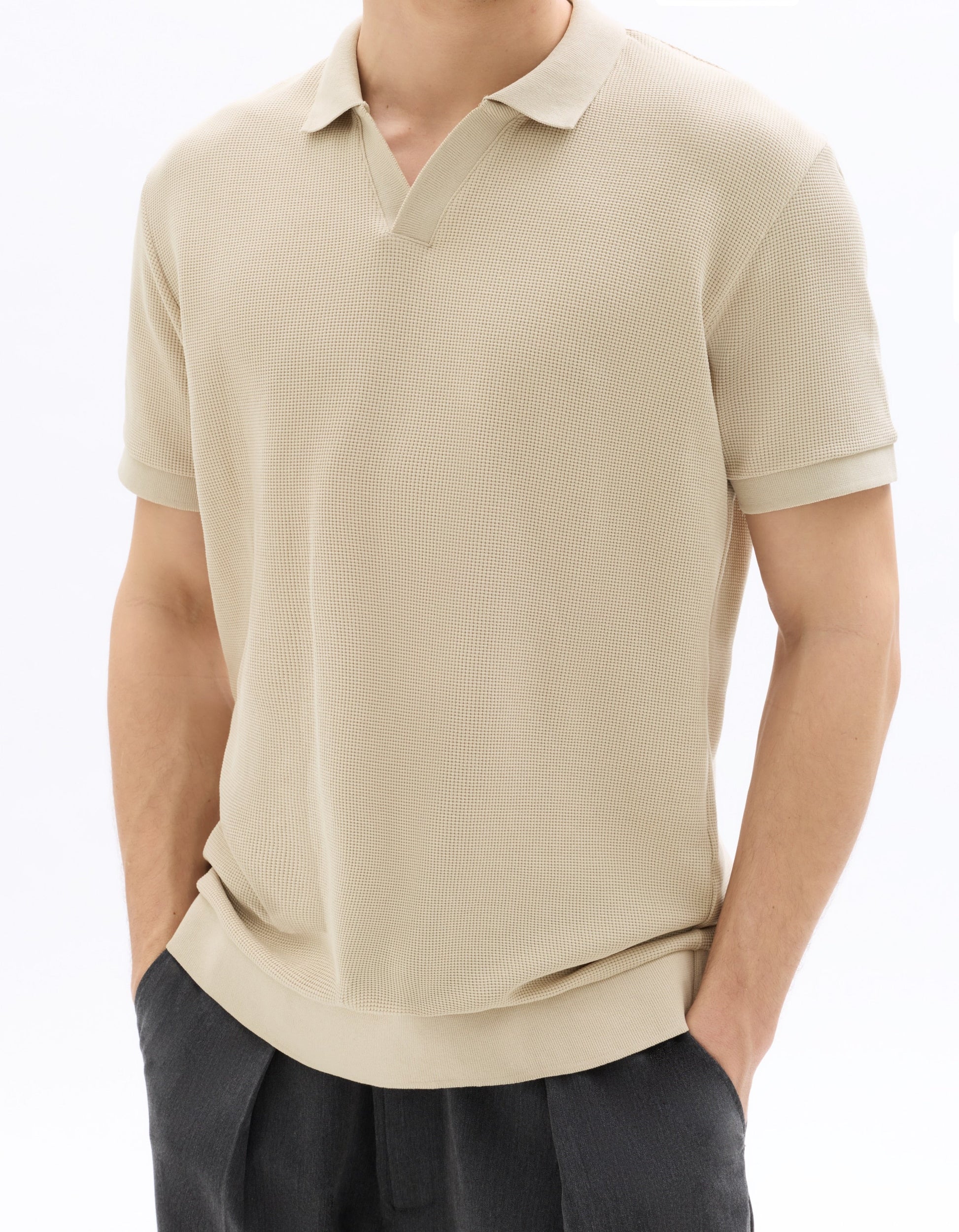 Regular Fit Waffle Knit Polo Celio