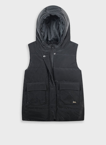 Children's Black Sleevelss Jacket For Girl