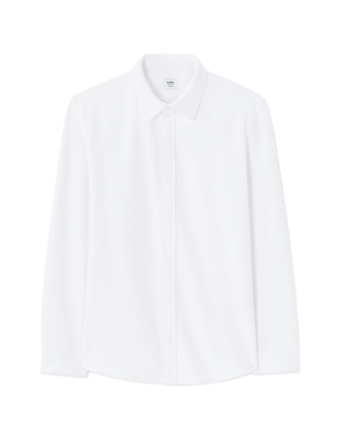 Celio Regular fit ribbed shirt - White
