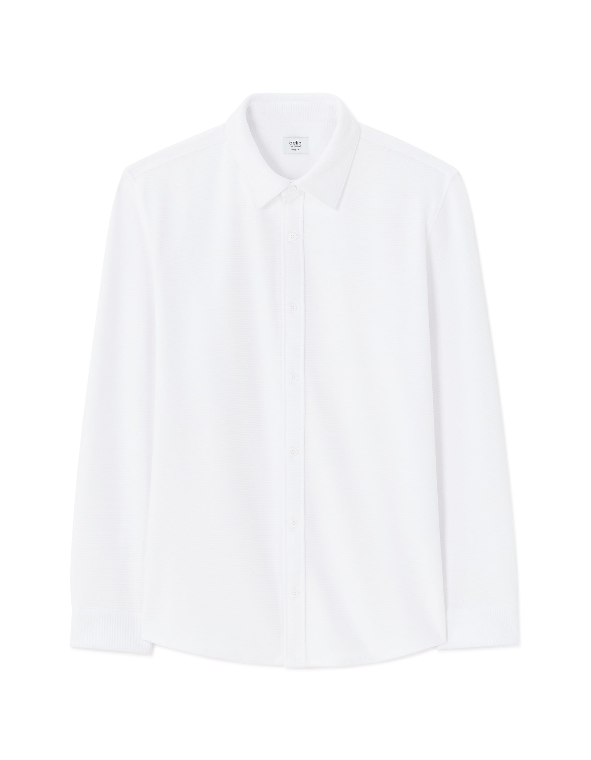 Celio Regular fit ribbed shirt - White