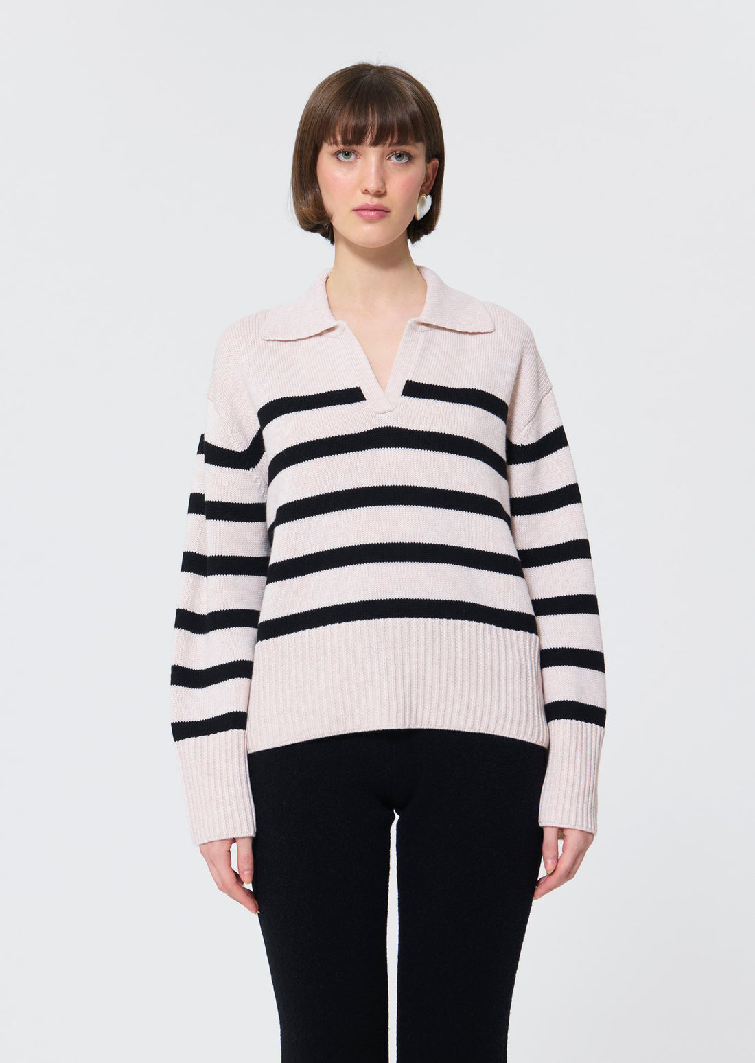 Paola  black ecru oppo sweater for women
