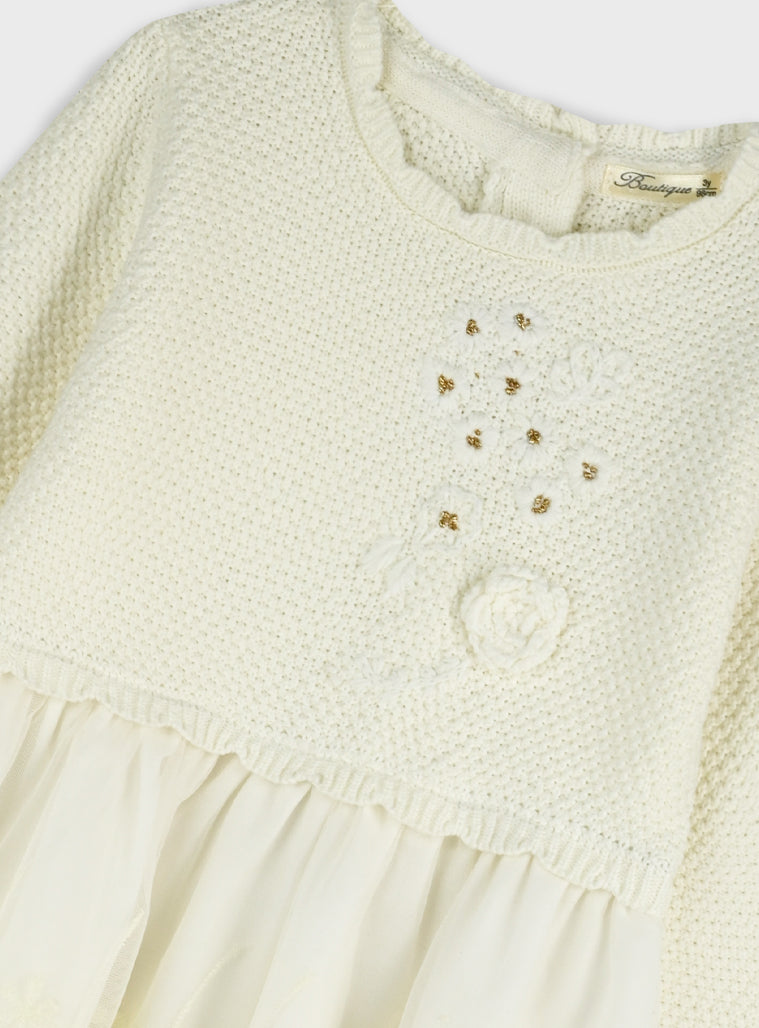 Cotton Girl Dress - Cream