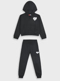 Black Tracksuit(Cardigan,Trousers) for Girls
