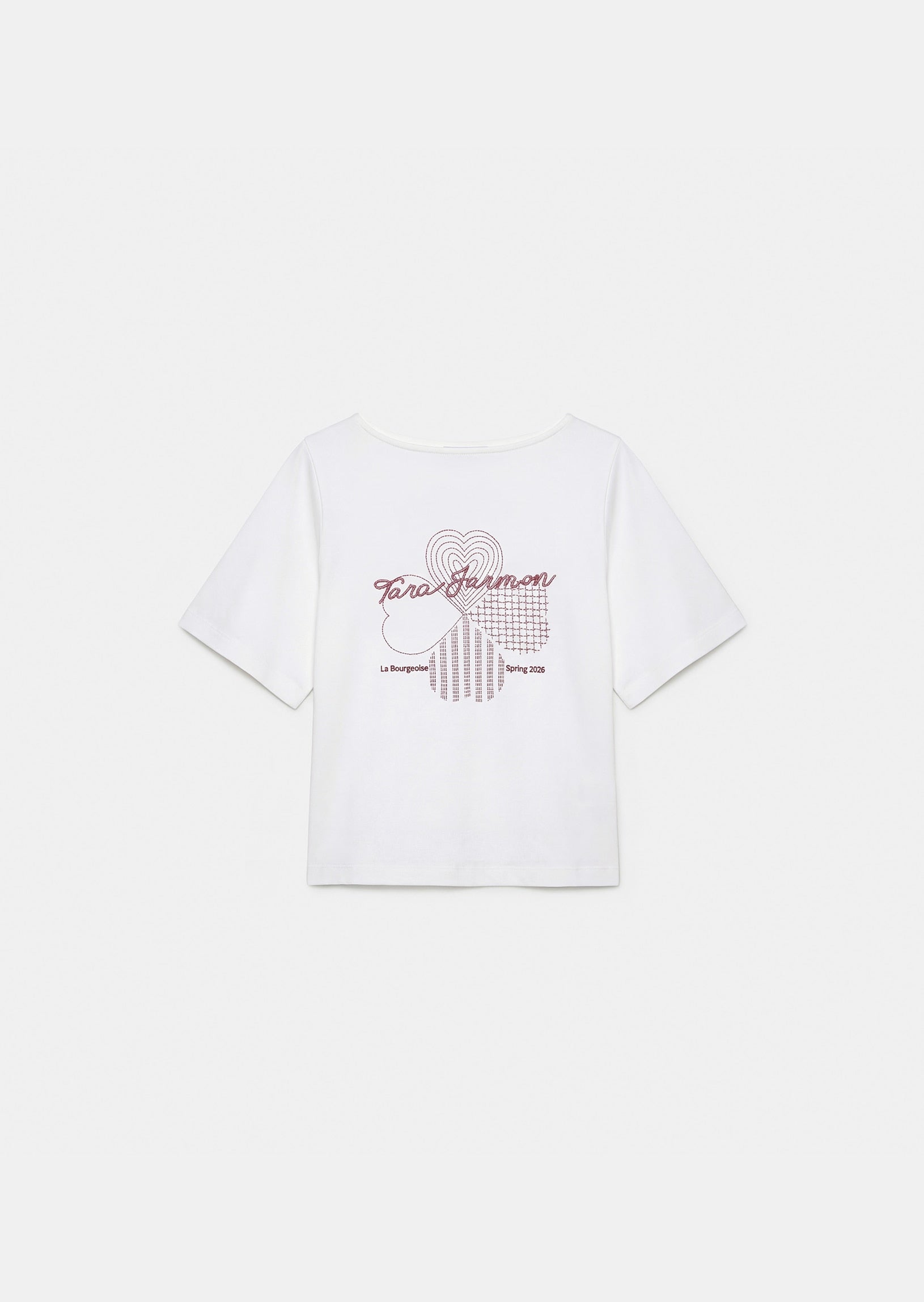 T-shirt in white embroidered cotton clover
