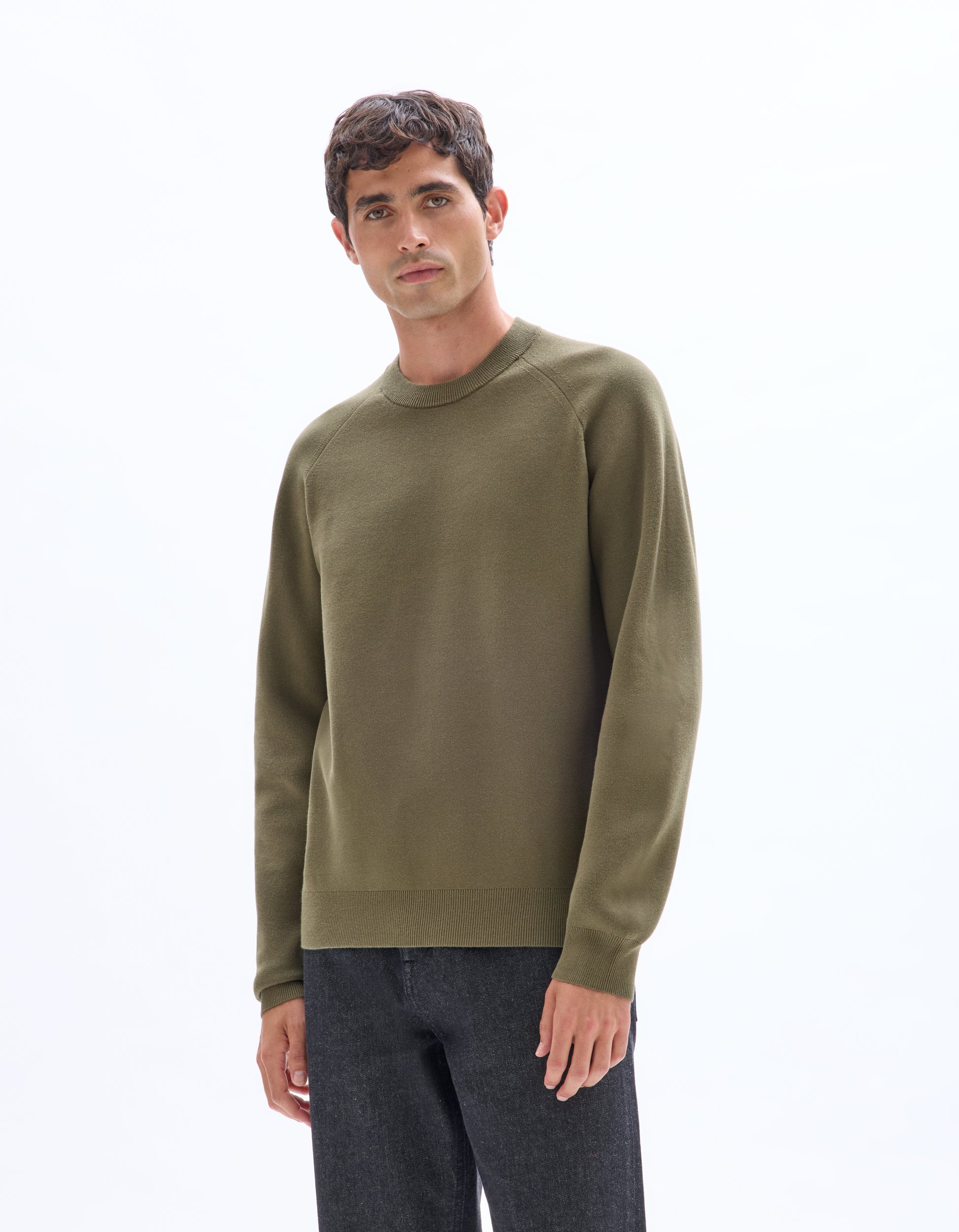Kaki Crew Neck Jumper - Celio Lebanon