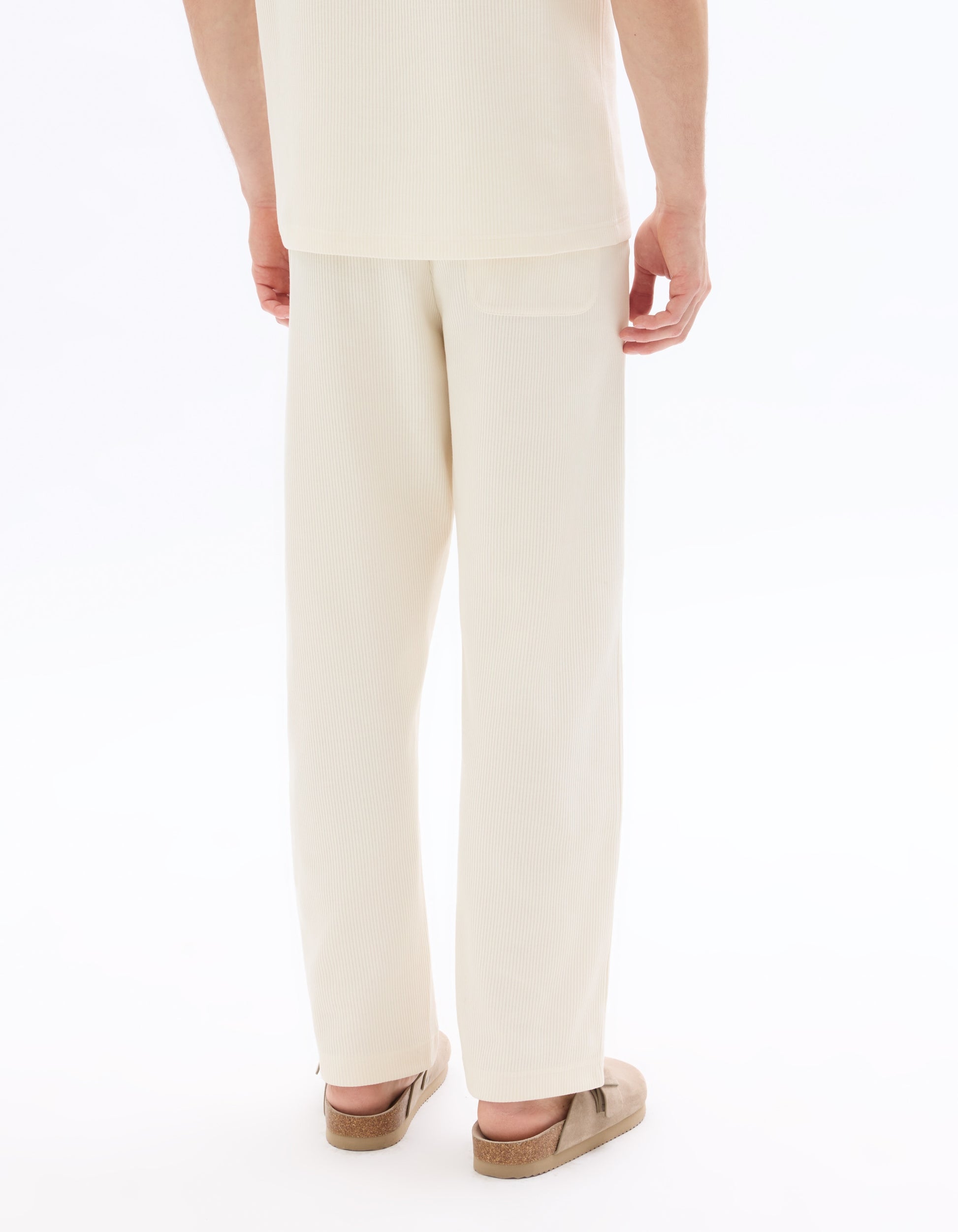Celio Regular fit ribbed knit 100% cotton joggers - Beige