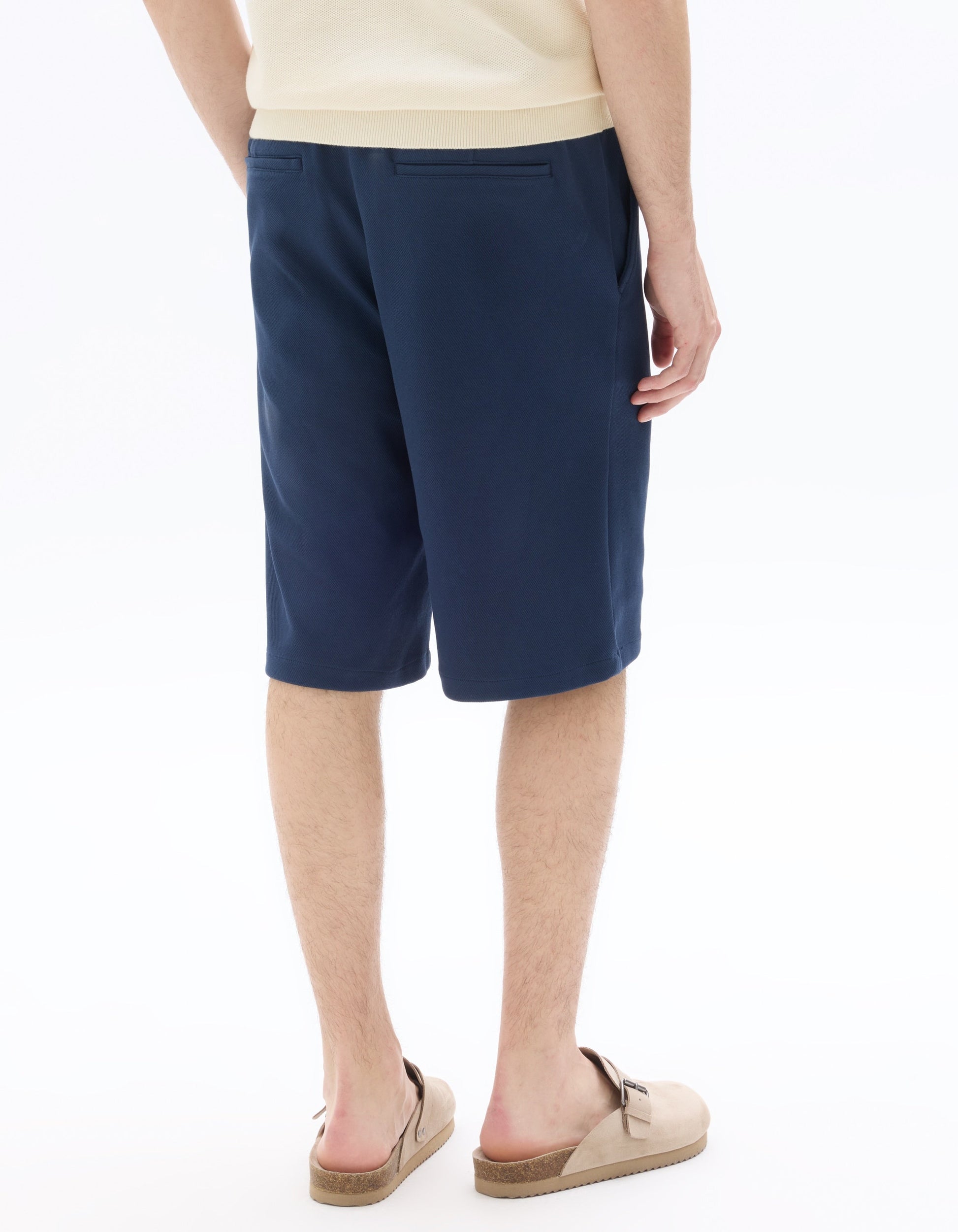 Loose Fit Twill-Effect Knit Bermuda Shorts Celio