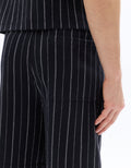 Celio Regular Fit Striped Bermuda Shorts - Blue