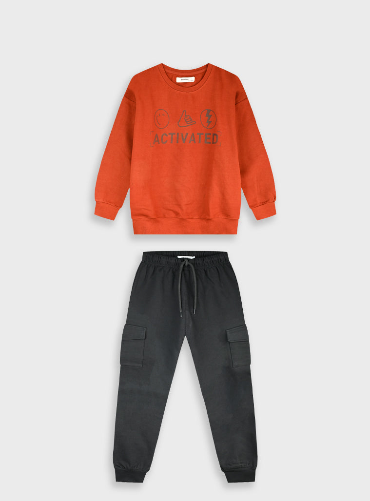 Cotton Boy Tracksuit - Anthracite