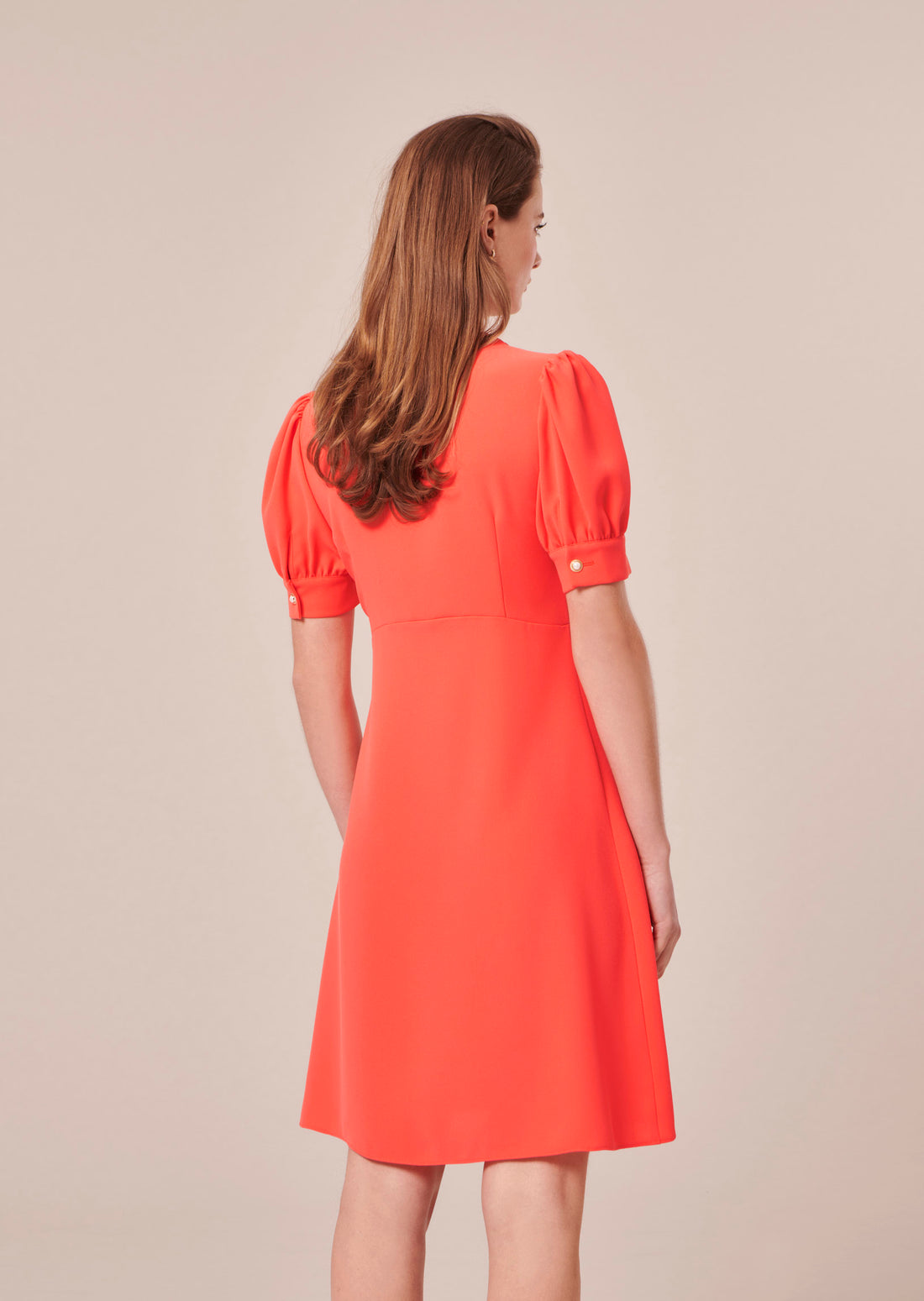 Roucoule coral crepe dress by Tara Jarmon Lebanon