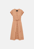 dress in beige poplin