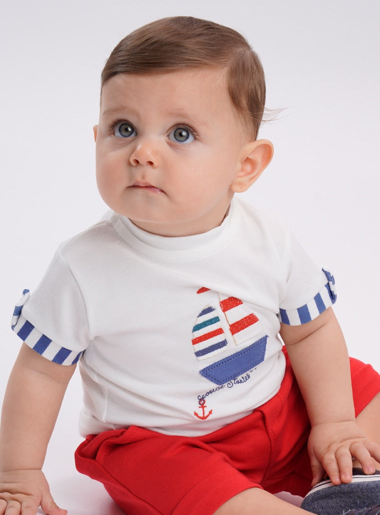 Red Infant Set(Shorts,Blouse) for Boys