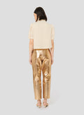 Pietra golden leather pants by Tara Jarmon Lebanon