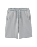 Celio Blue Solid Washed-Effect 100% Cotton Bermuda - Grey