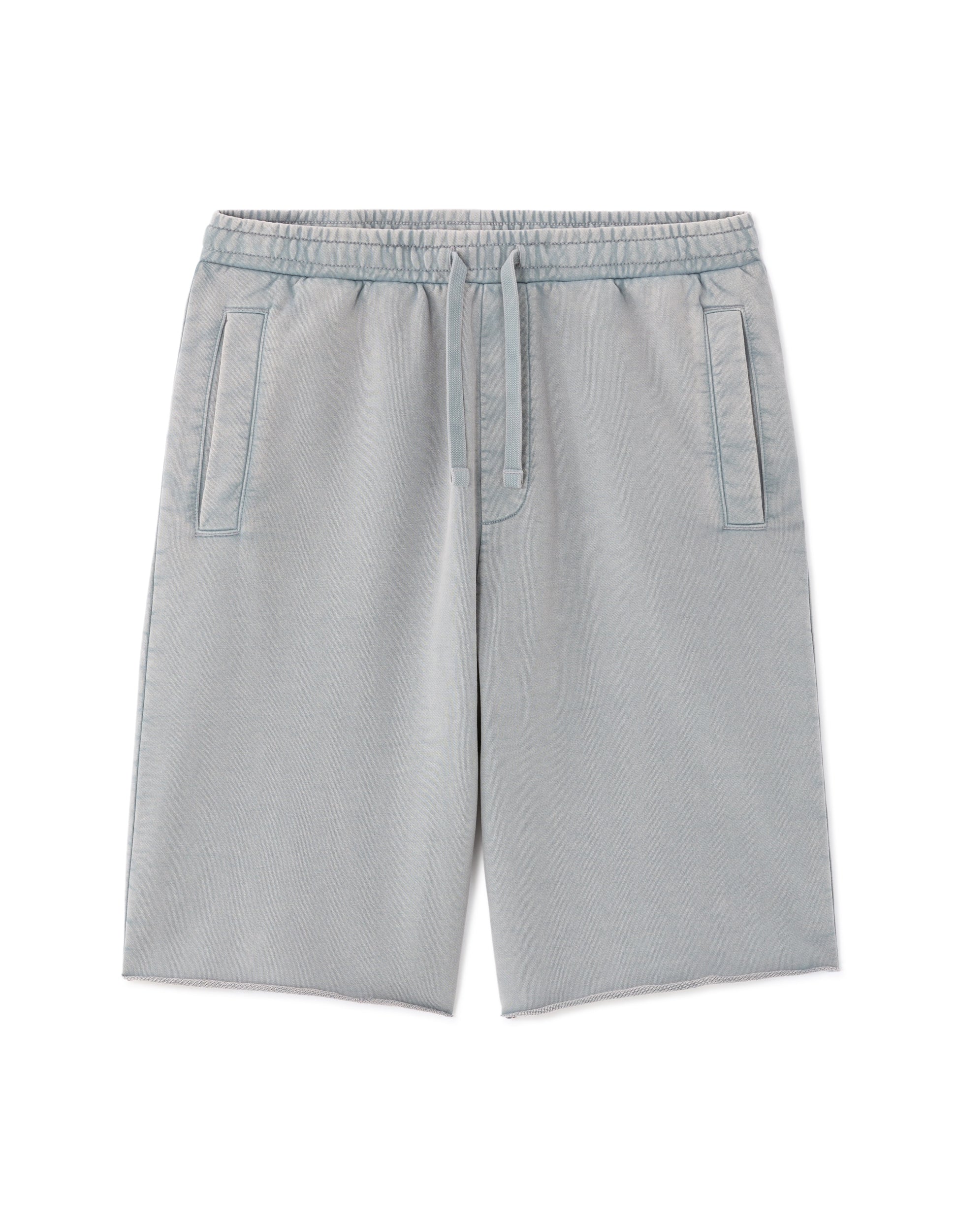 Celio Blue Solid Washed-Effect 100% Cotton Bermuda - Grey