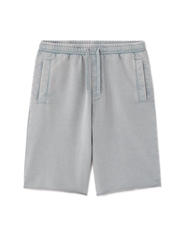 Celio Blue Solid Washed-Effect 100% Cotton Bermuda - Grey