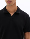 Celio Regular fit knit polo - Black
