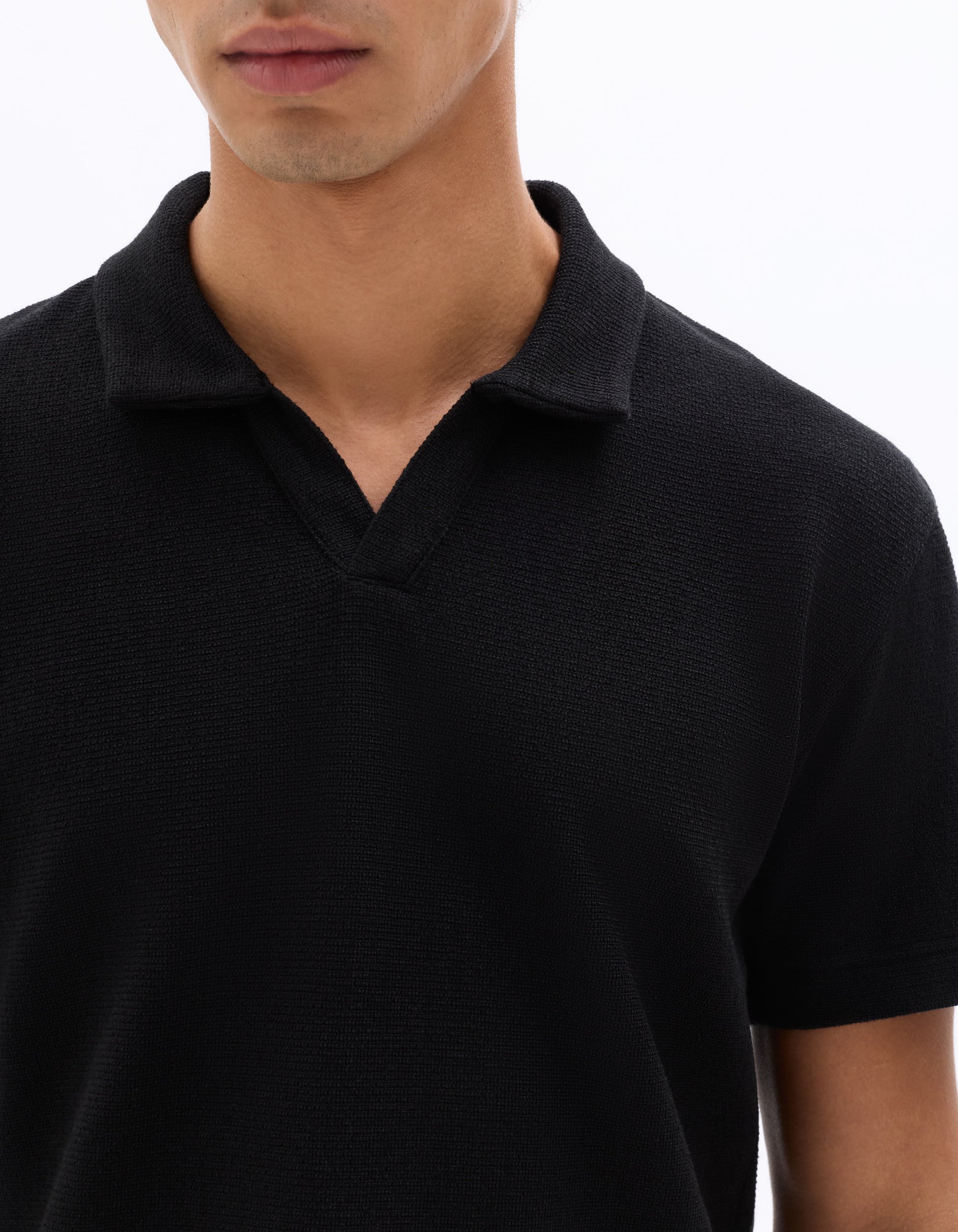 Celio Regular fit knit polo - Black