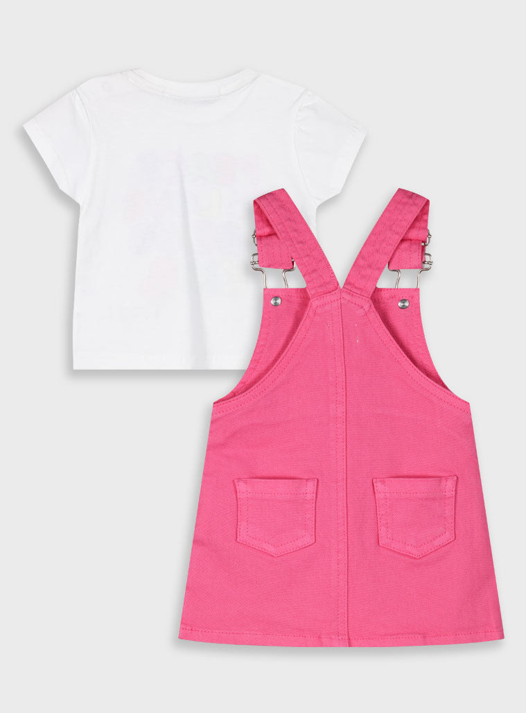 Set t-shirt with overalls for baby girls Energiers
