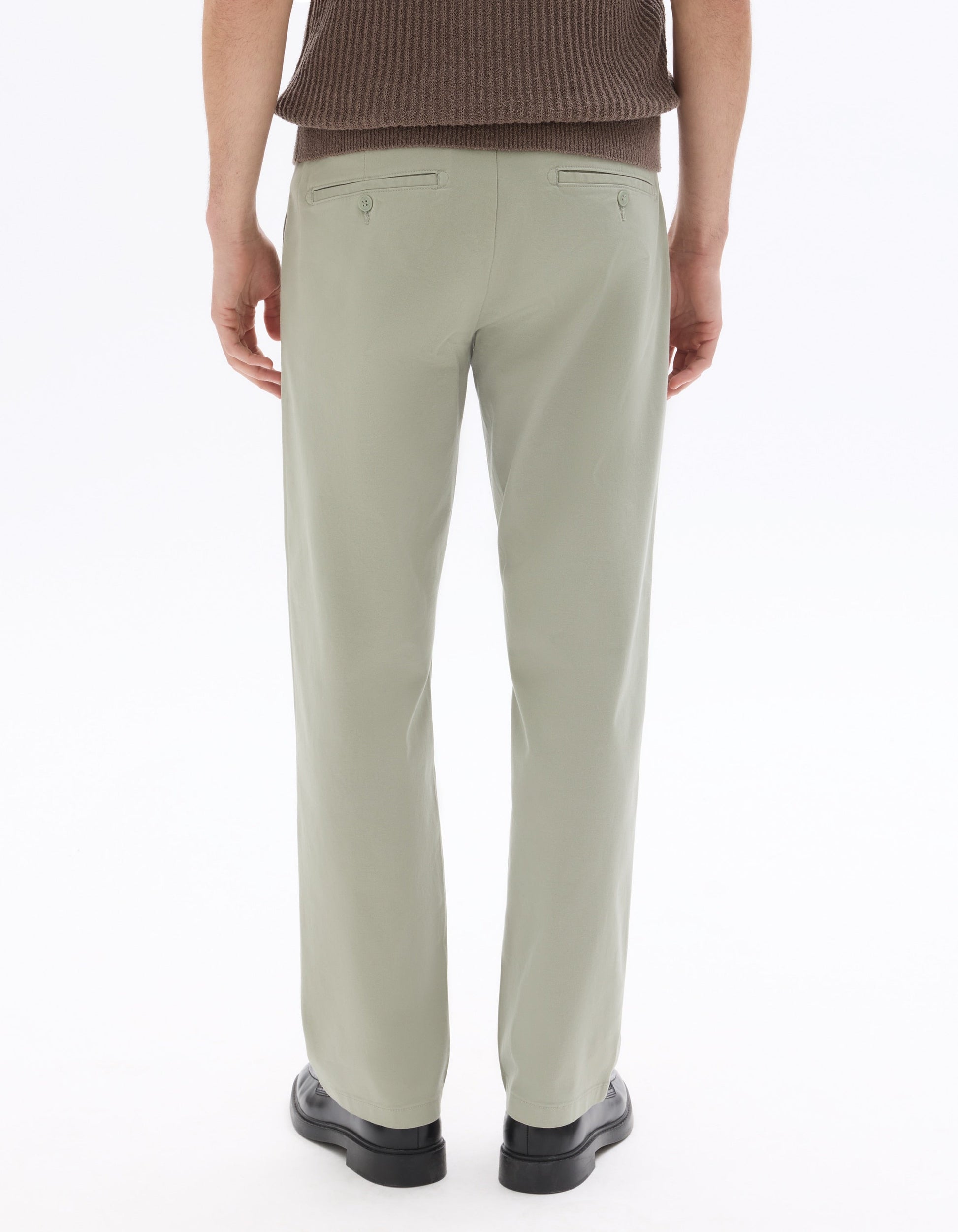 Straight Fit Stretch Cotton Chino Pants - Regular Length Celio