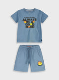 Blue Set(Blouse,Shorts) for Boys