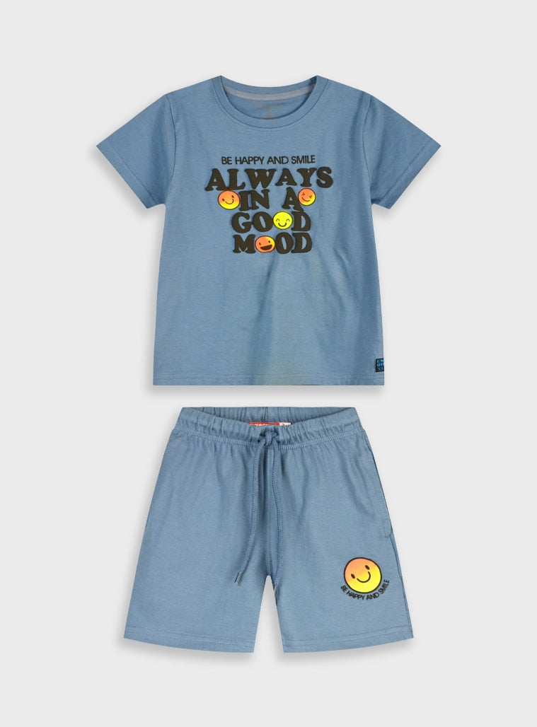 Blue Set(Blouse,Shorts) for Boys