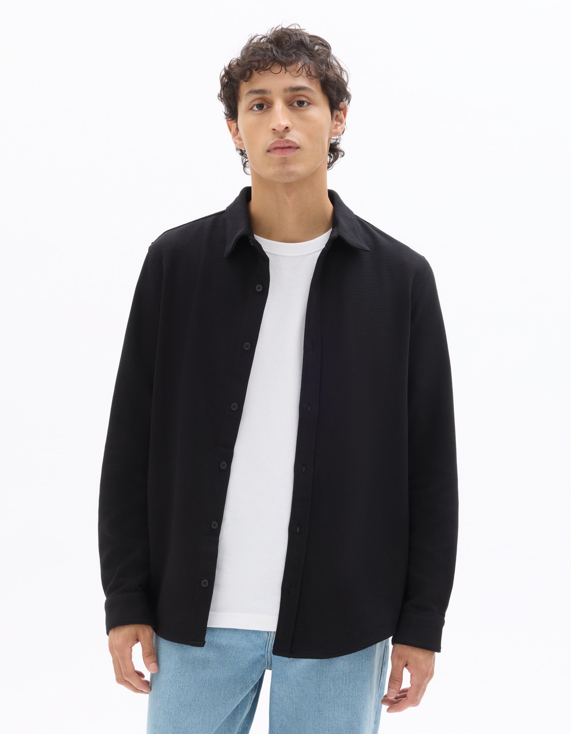 Celio Black regular fit ribbed shirt - Black