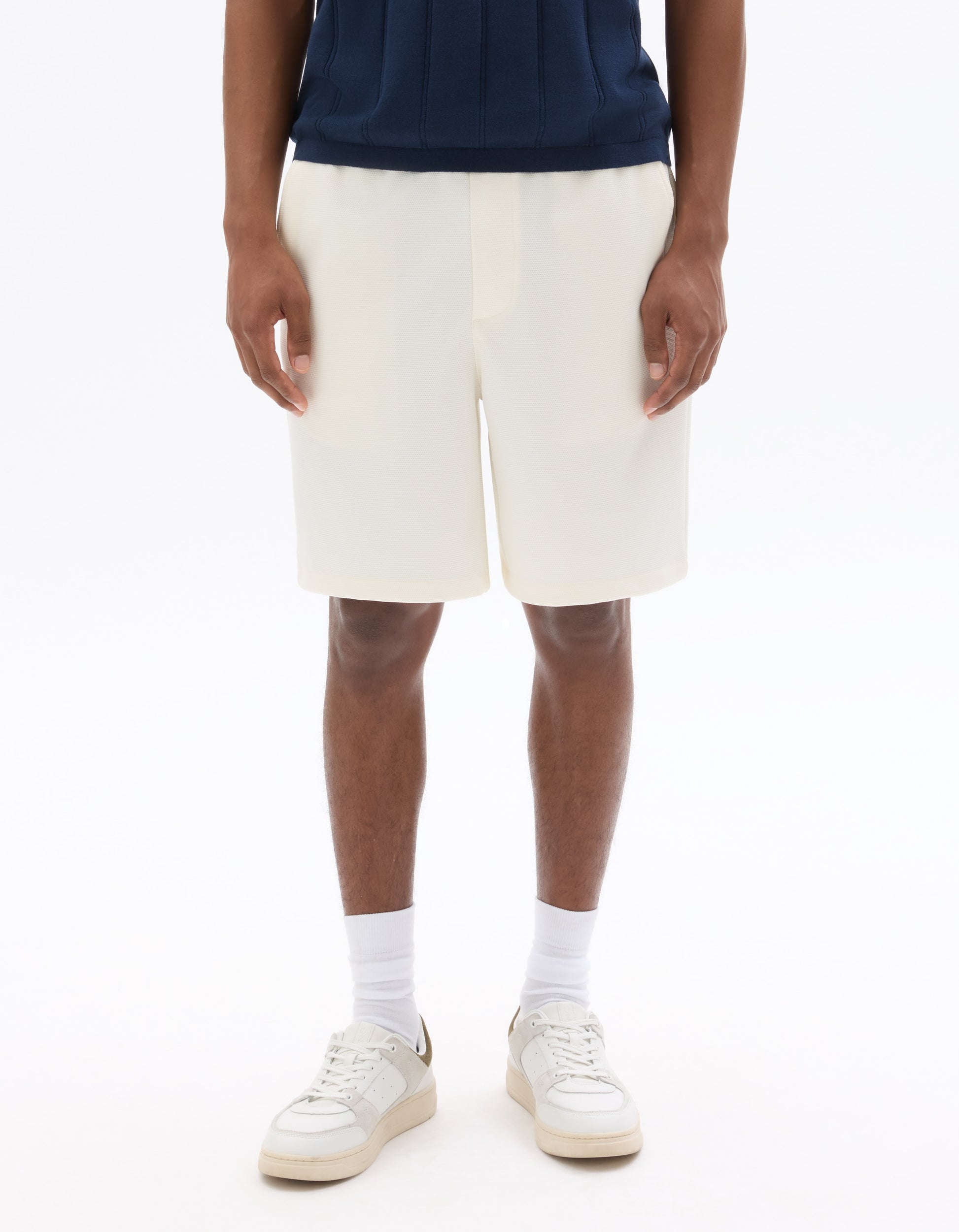 Celio Pique Knit Bermuda Shorts - Beige