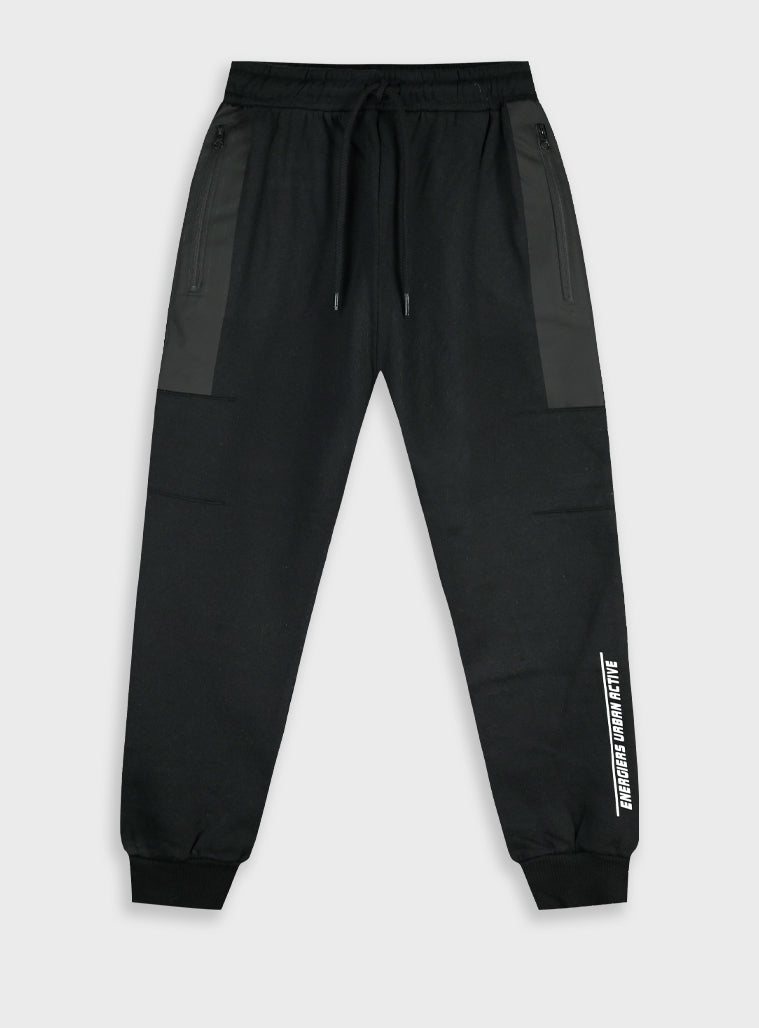Cotton Blend Boy Trousers - Black