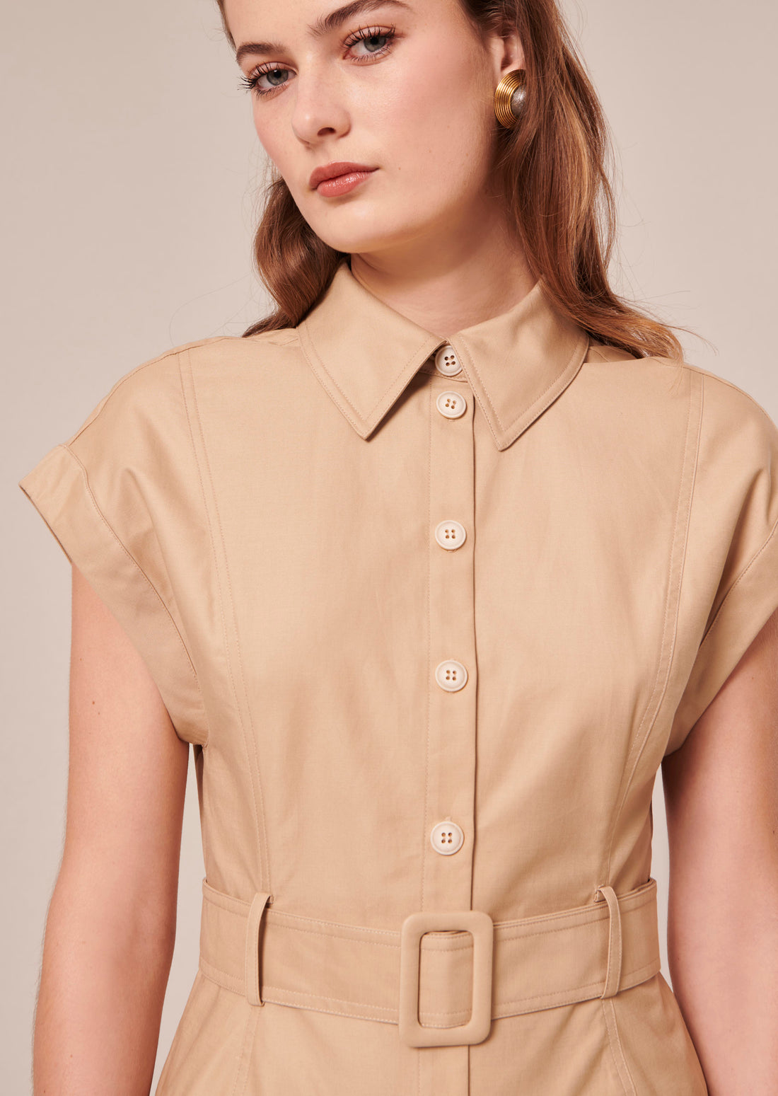 Rajah beige cotton dress by Tara Jarmon Lebanon