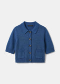 Genny cardigan in denim blue wool by Tara Jarmon