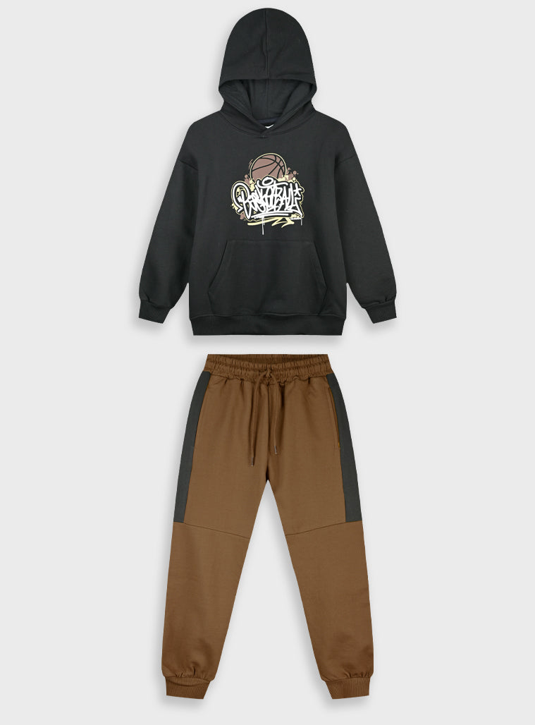 Cotton Boy Tracksuit - Tabac