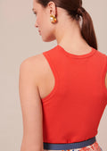 Paige coral iridescent knit top by Tara Jarmon Lebanon