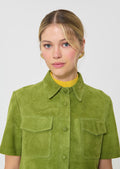 top in green suede