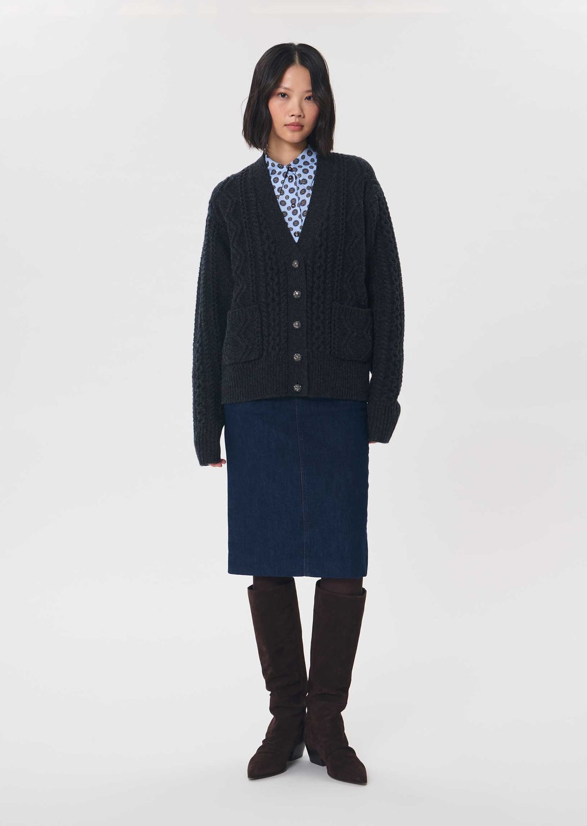 Gilou cardigan in grey by Tara Jarmon