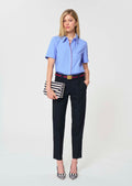trousers in midnight blue powder-grain canvas