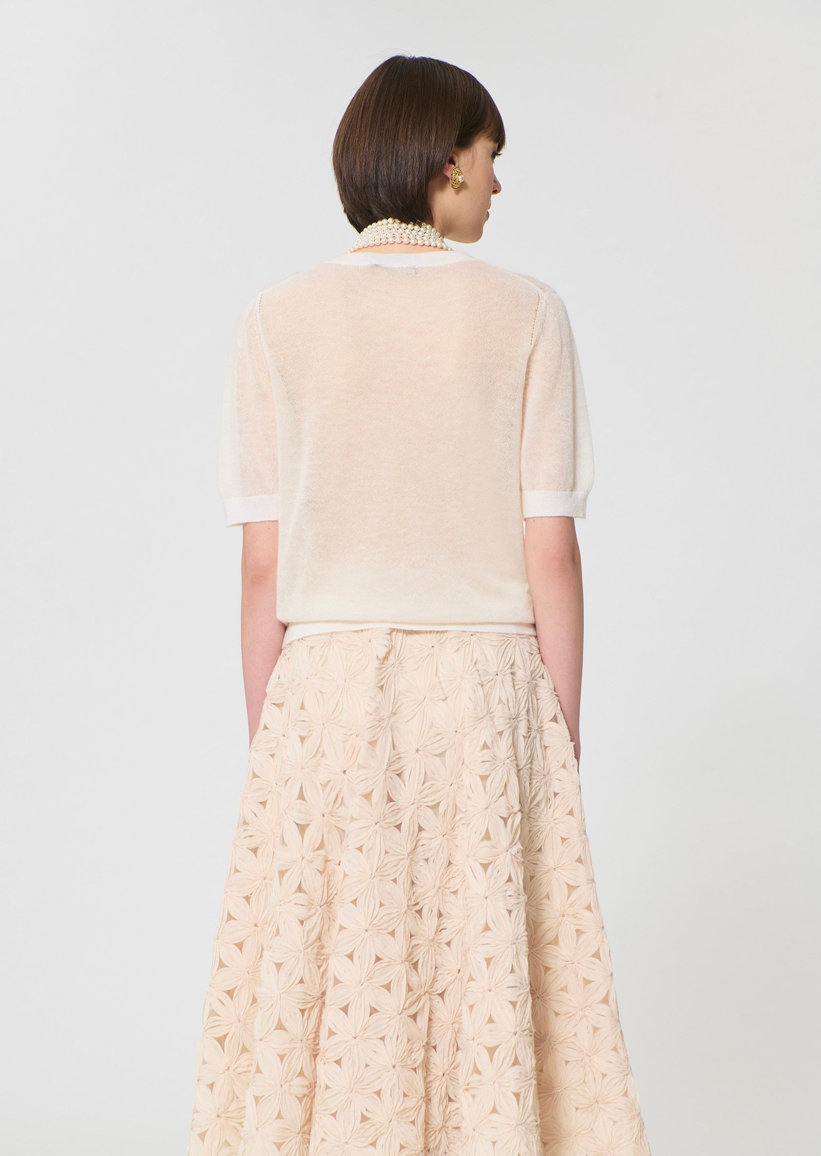 vest in ecru extra fine mohair